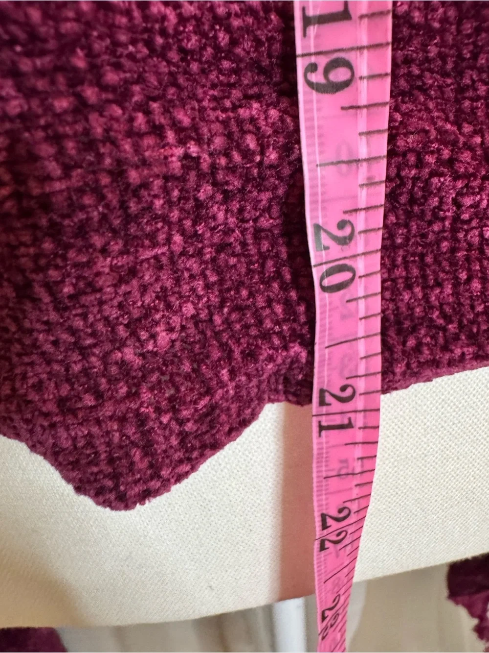 Plush Chenille Fringed Wrap Scarf - Burgundy